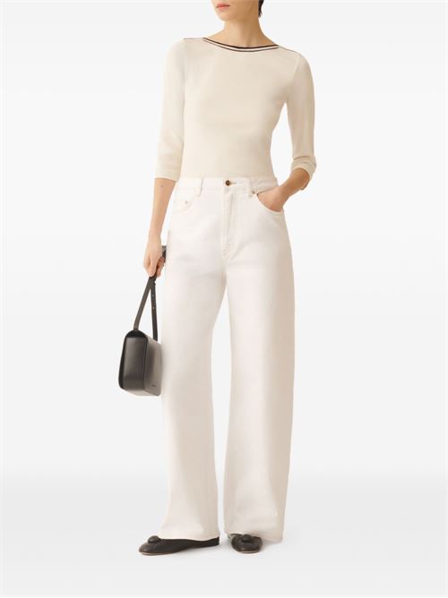 T-shirt donna panna con maniche a tre quarti Fabiana Filippi | JED276F563M203VR2